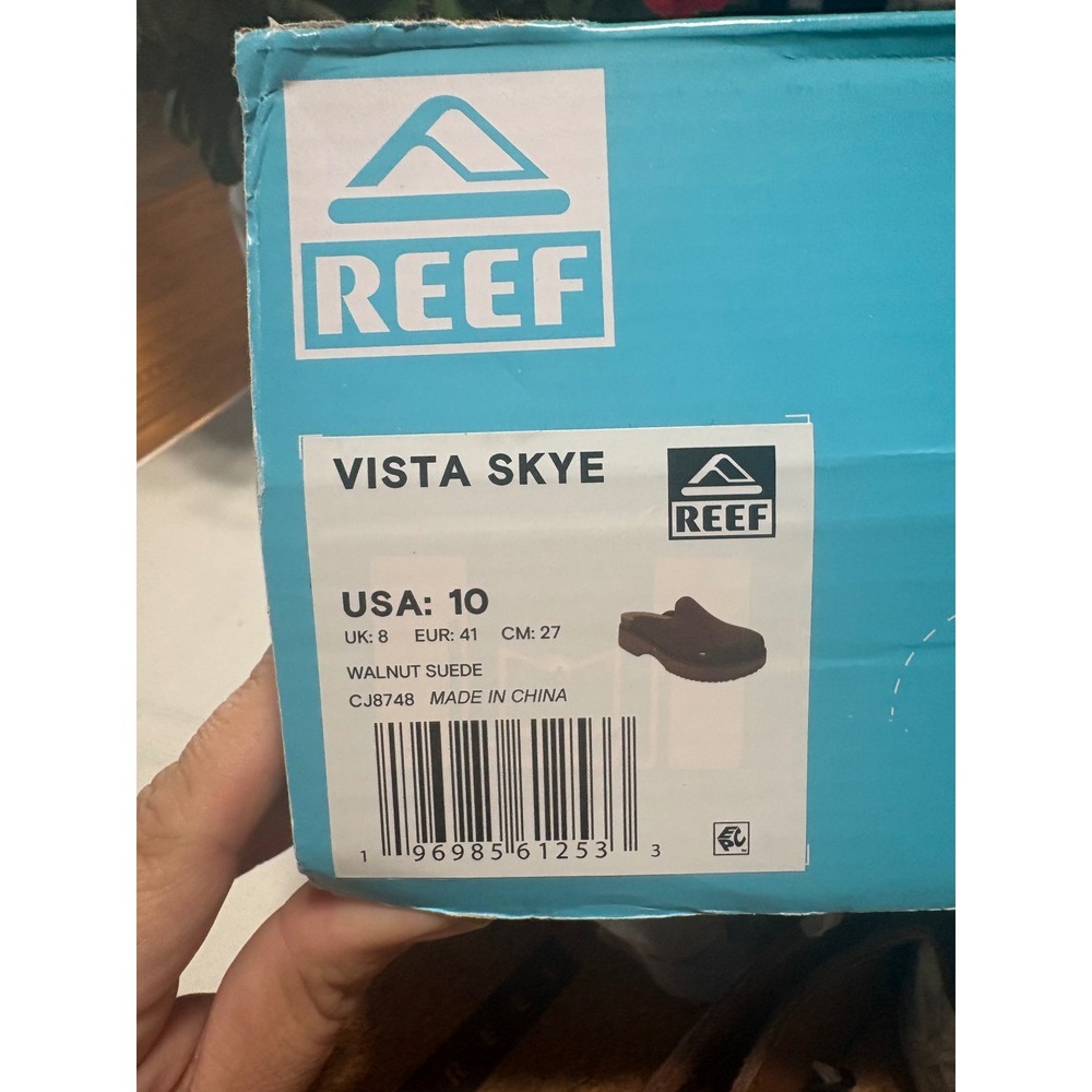 Reef Vista Skye Walnut Suede Platform Mules Clogs Brown Womens 10 CJ8748 - Picture 7 of 7